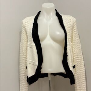 Simons Black and Cream Women's Cardigan